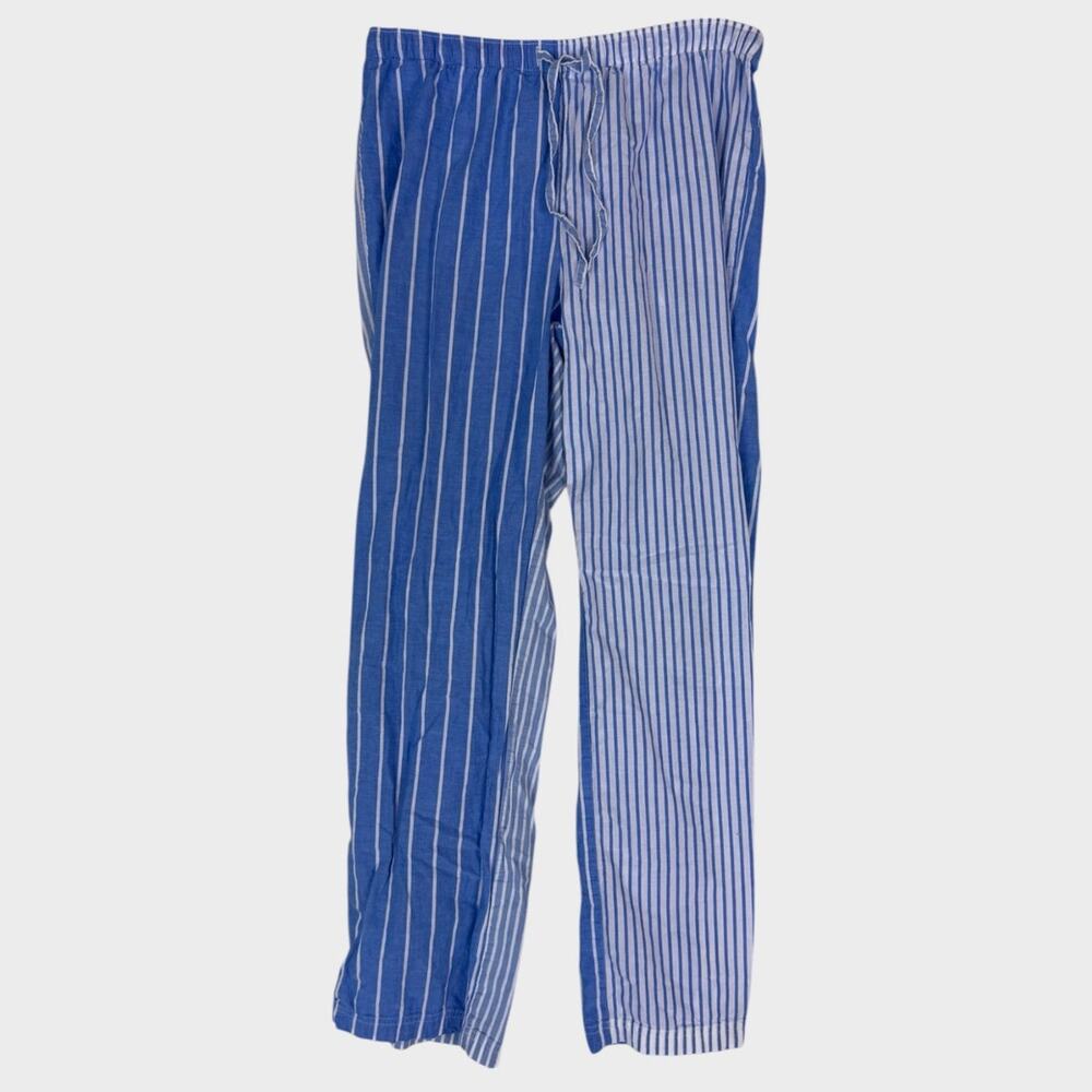 Women's Two-Tone Blue Striped Lounge Pants